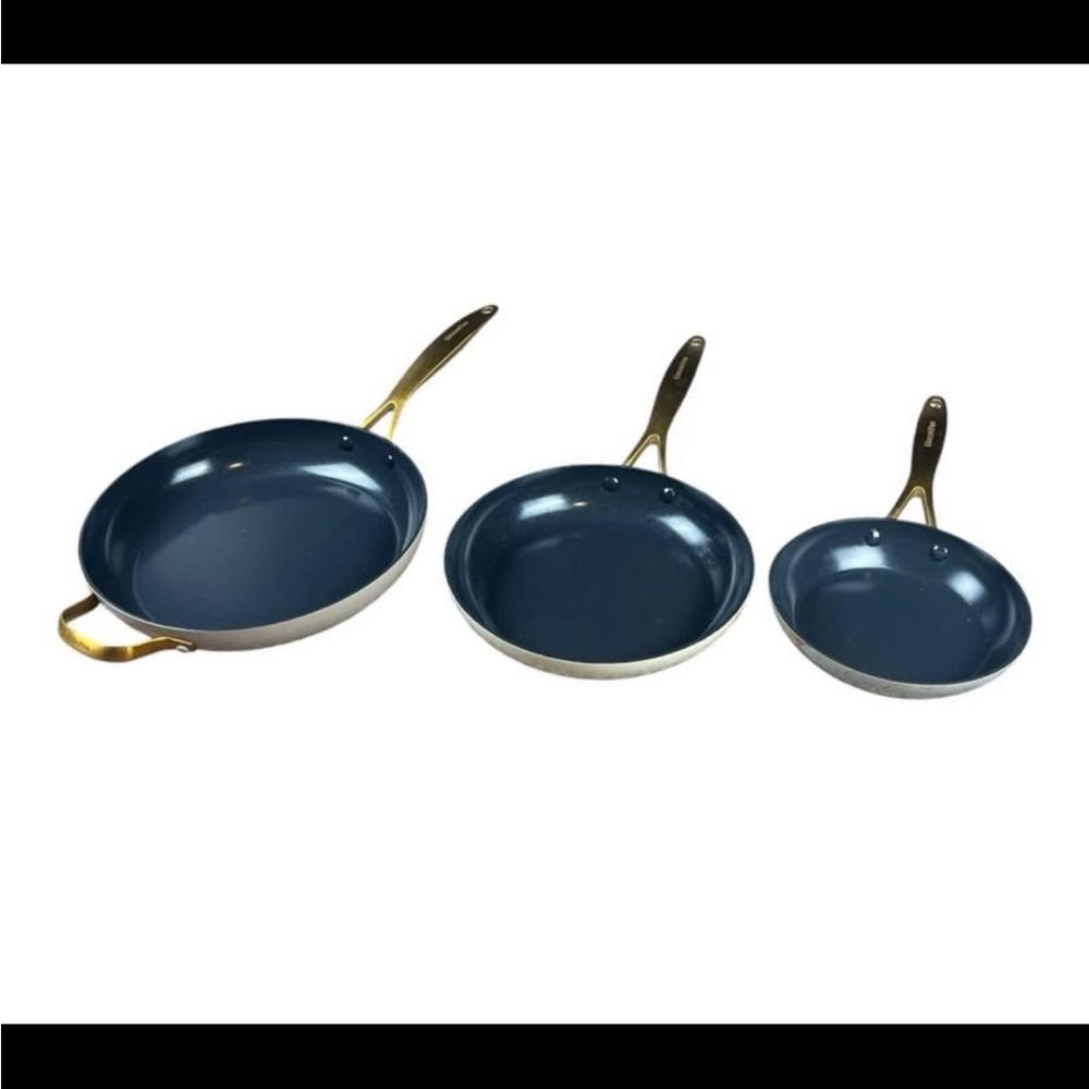 GreenPan Jewel‎ Pro 3-Piece Frypan Set – 8”, 10”, 12” – Gold Handle - Picture 3 of 5